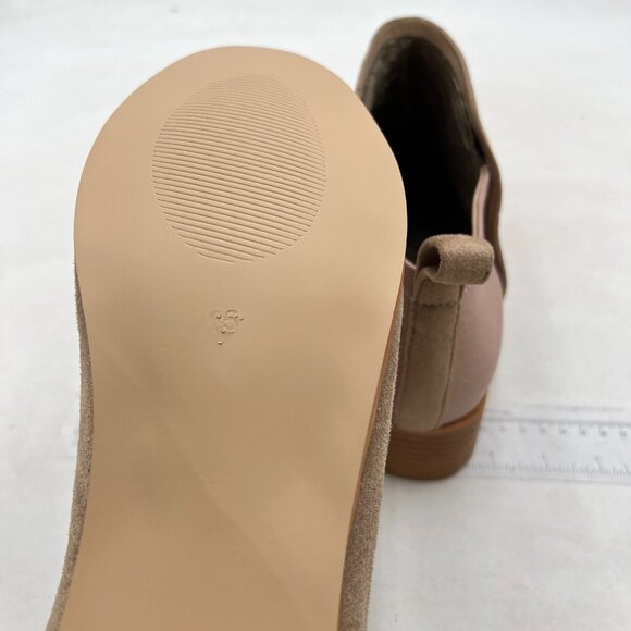 Tan Patchwork Ankle Boots for Women Low Stacked Chunky Heels Round Toe Boot - Picture 6 of 8